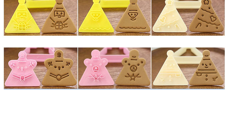 Fashion Triangle Christmas Tree Christmas Cartoon Press Dry Cookie Mold,Festival & Party Supplies