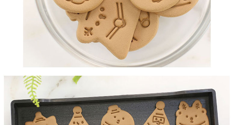 Fashion Triangle Bear Christmas Cartoon Press Dry Cookie Mold,Festival & Party Supplies