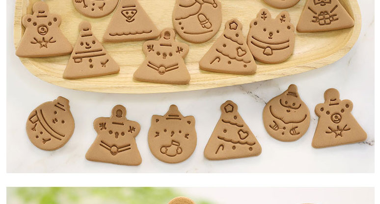 Fashion Triangle Snowman Christmas Cartoon Press Dry Cookie Mold,Festival & Party Supplies