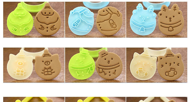 Fashion Front Santa Christmas Cartoon Press Dry Cookie Mold,Festival & Party Supplies