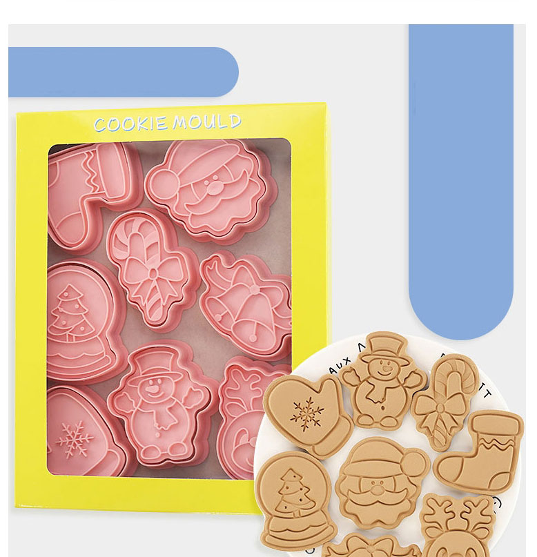 Fashion Christmas B 8 Piece Set (boxed) Christmas Cartoon Cookie Mold,Festival & Party Supplies