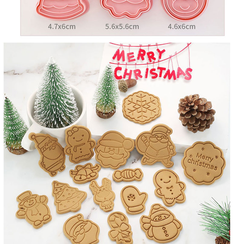 Fashion 6-piece Set (boxed) Christmas Cartoon Cookie Mold,Festival & Party Supplies