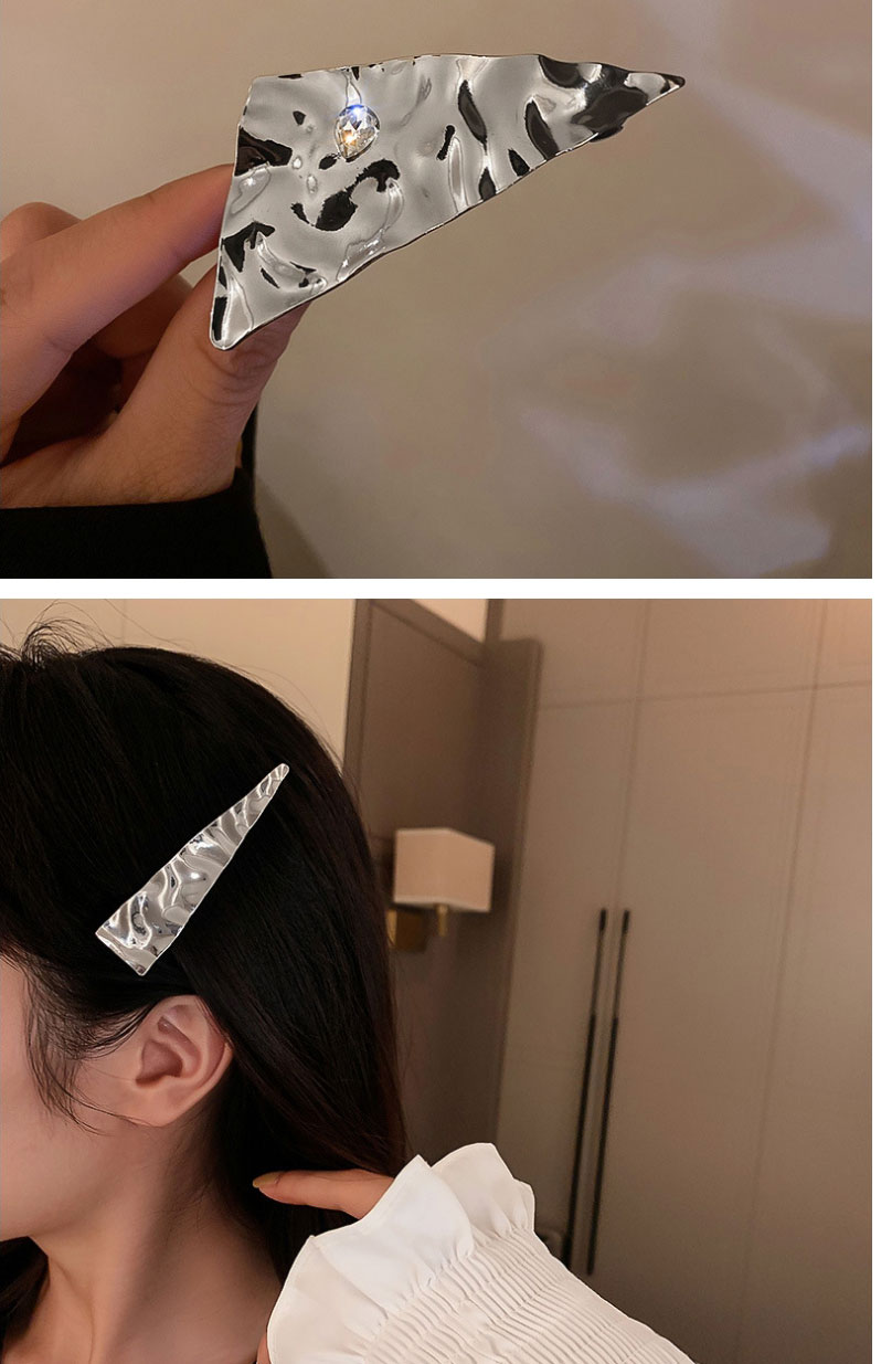 Fashion Silver (2 Packs) Metal Geometric Triangle Hairpin,Hairpins