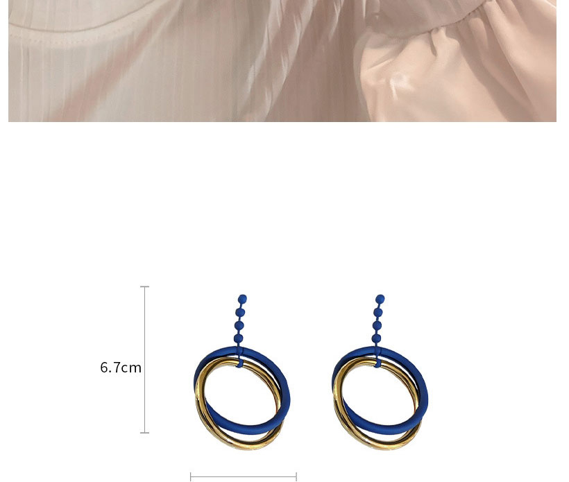 Fashion Blue Alloy Paint Ring Earrings,Drop Earrings
