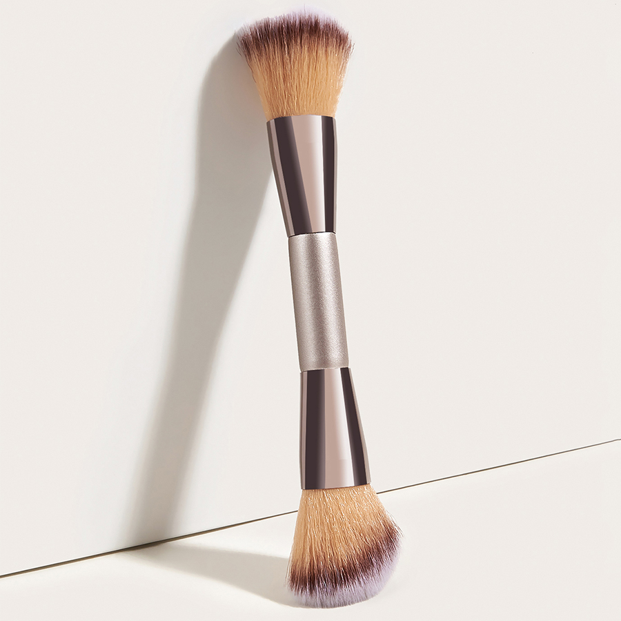 Fashion Champagne Gold Single Double-headed Champagne Gold Loose Powder Brush,Beauty tools