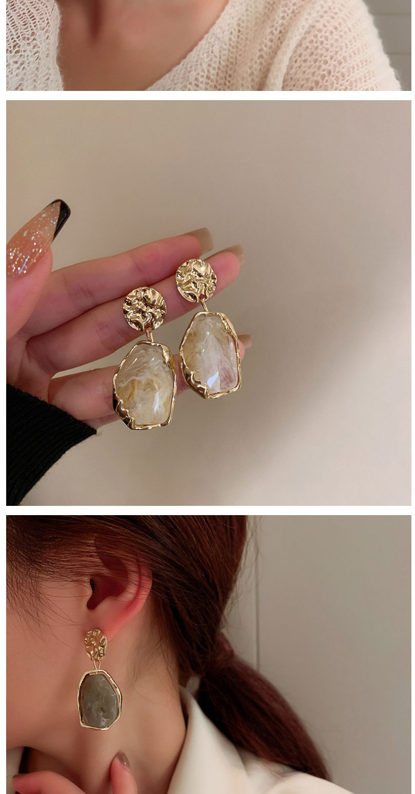 Fashion White Resin Geometric Irregular Earrings,Drop Earrings