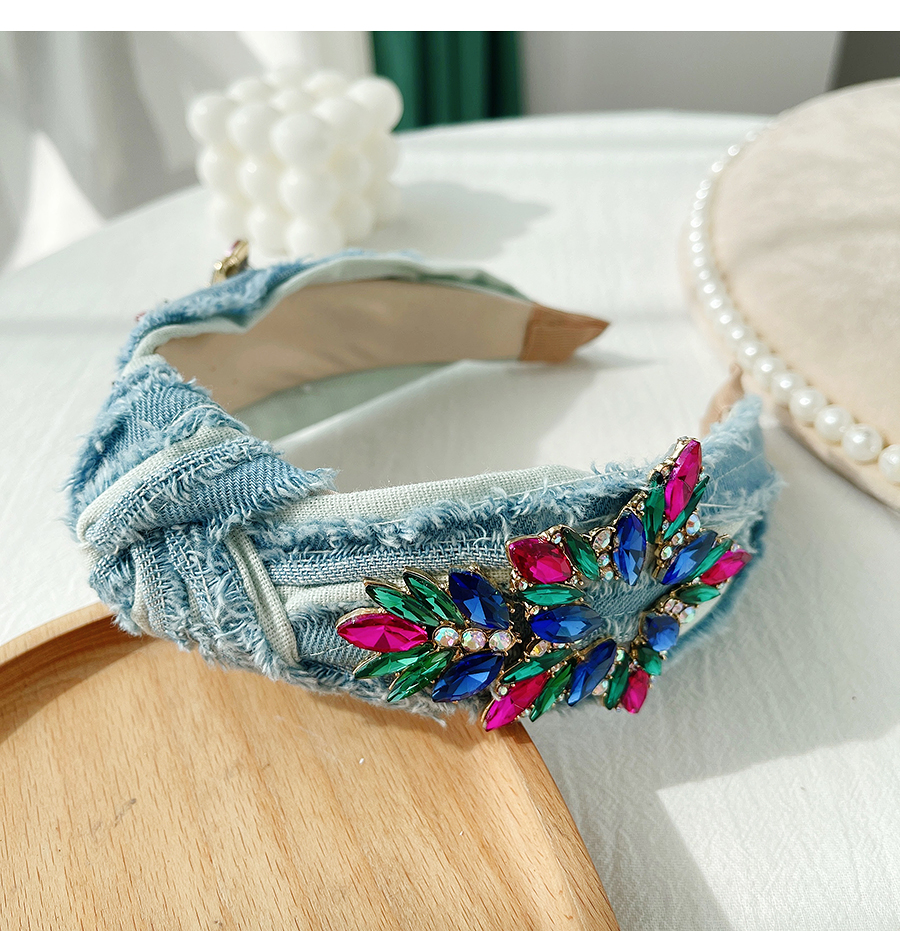 Fashion Color Fabric Alloy Diamond-studded Knotted Headband,Head Band
