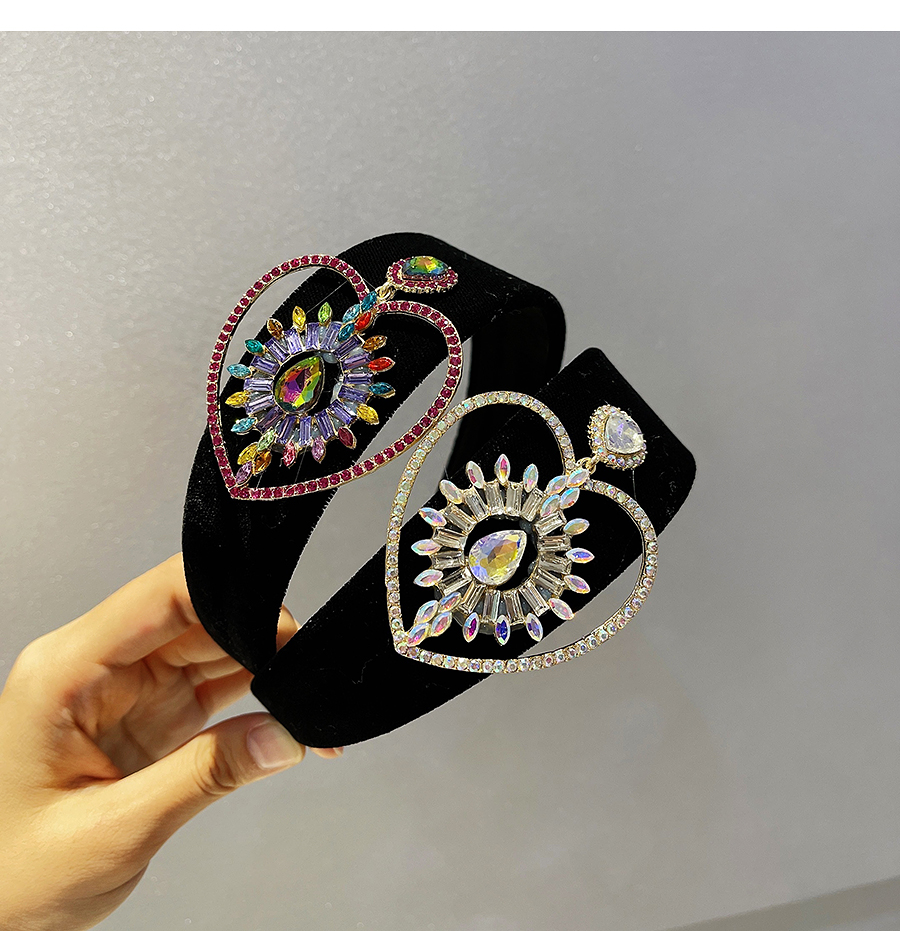 Fashion Color Fabric Alloy Diamond-studded Love Headband,Head Band
