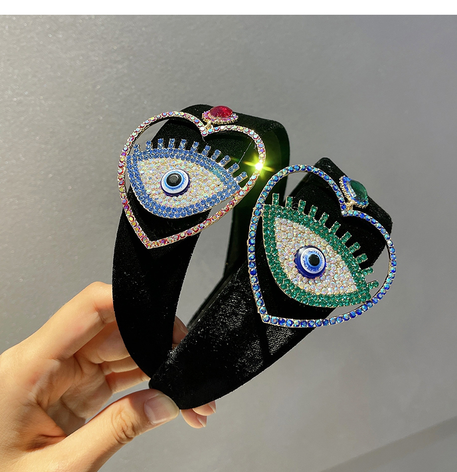 Fashion Khaki Fabric Alloy Diamond-studded Love Eyes Headband,Head Band