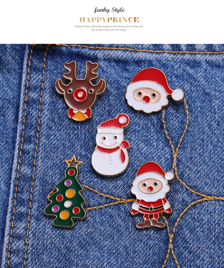 Fashion Color Titanium Steel Oil Drop Christmas Tree Brooch,Korean Brooches
