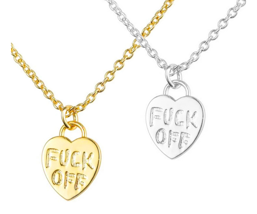 Fashion White K Love Letters Copper Plated Real Gold Necklace,Necklaces
