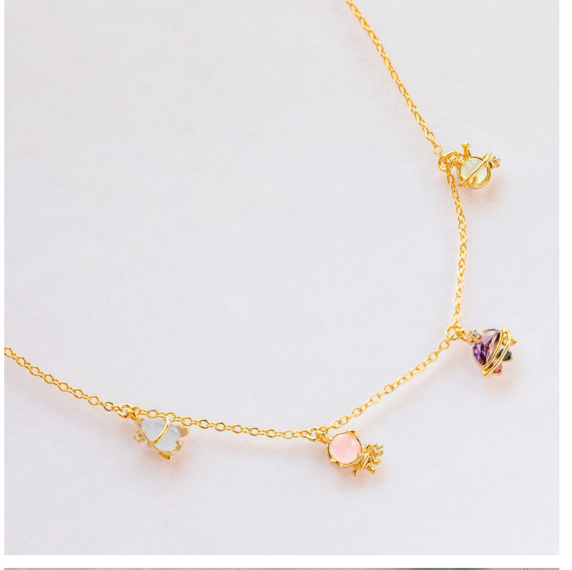 Fashion Rose Gold Bronze Plated 18k Real Gold Alien Ufo Rocket Necklace,Necklaces