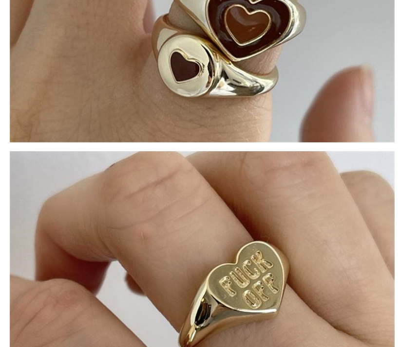 Fashion Green Copper Plated True Love Drop Oil Ring,Rings