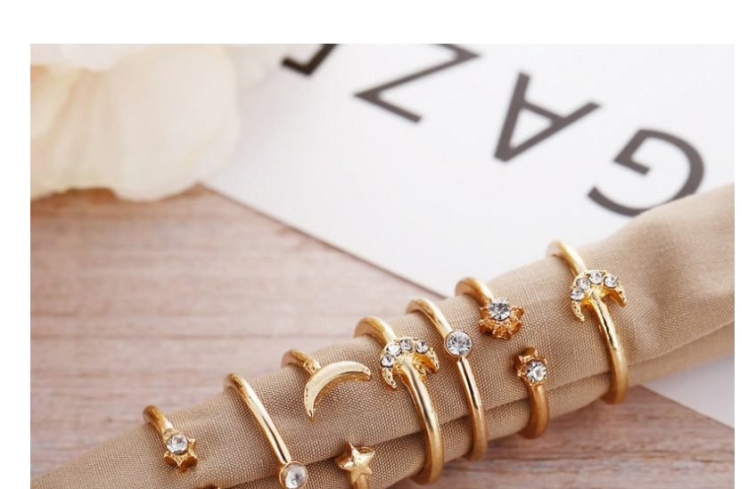 Fashion Gold Set Of 7 Astral Diamond Rings,Fashion Rings