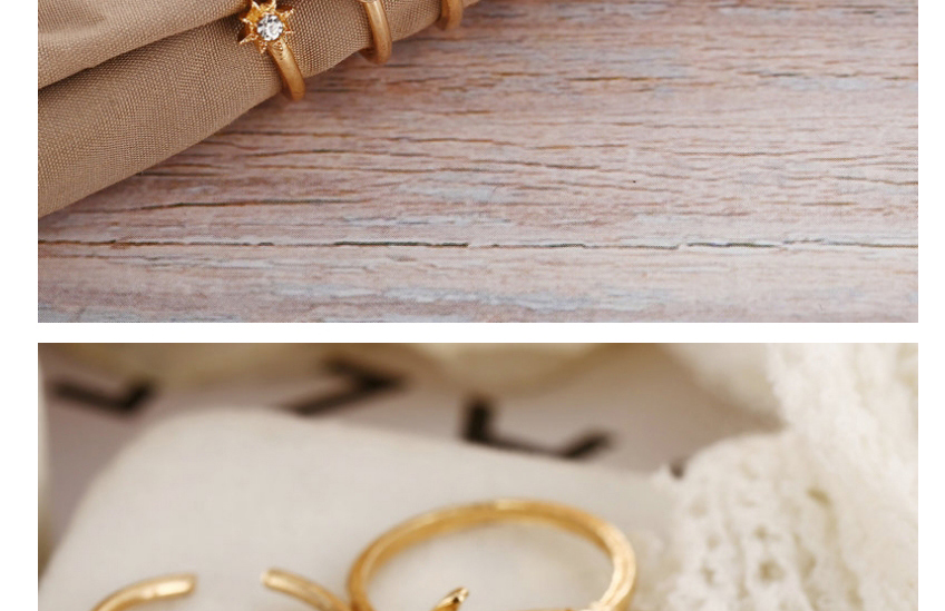 Fashion Gold Set Of 7 Astral Diamond Rings,Fashion Rings