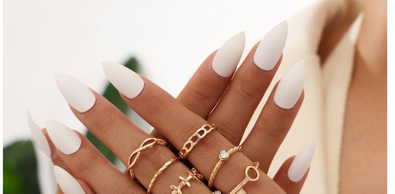 Fashion Gold Set Of 8 Diamond Geometric Rings,Fashion Rings