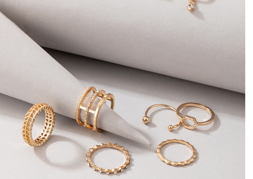Fashion Silver 8-piece Diamond Open Ring,Fashion Rings