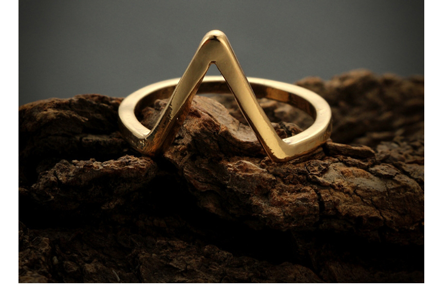 Fashion Gold Geometric V-shaped Ring 5 Five-piece Set,Fashion Rings