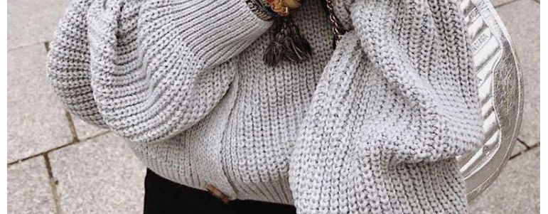 Fashion White V-neck Button Knit Cardigan,Coat-Jacket