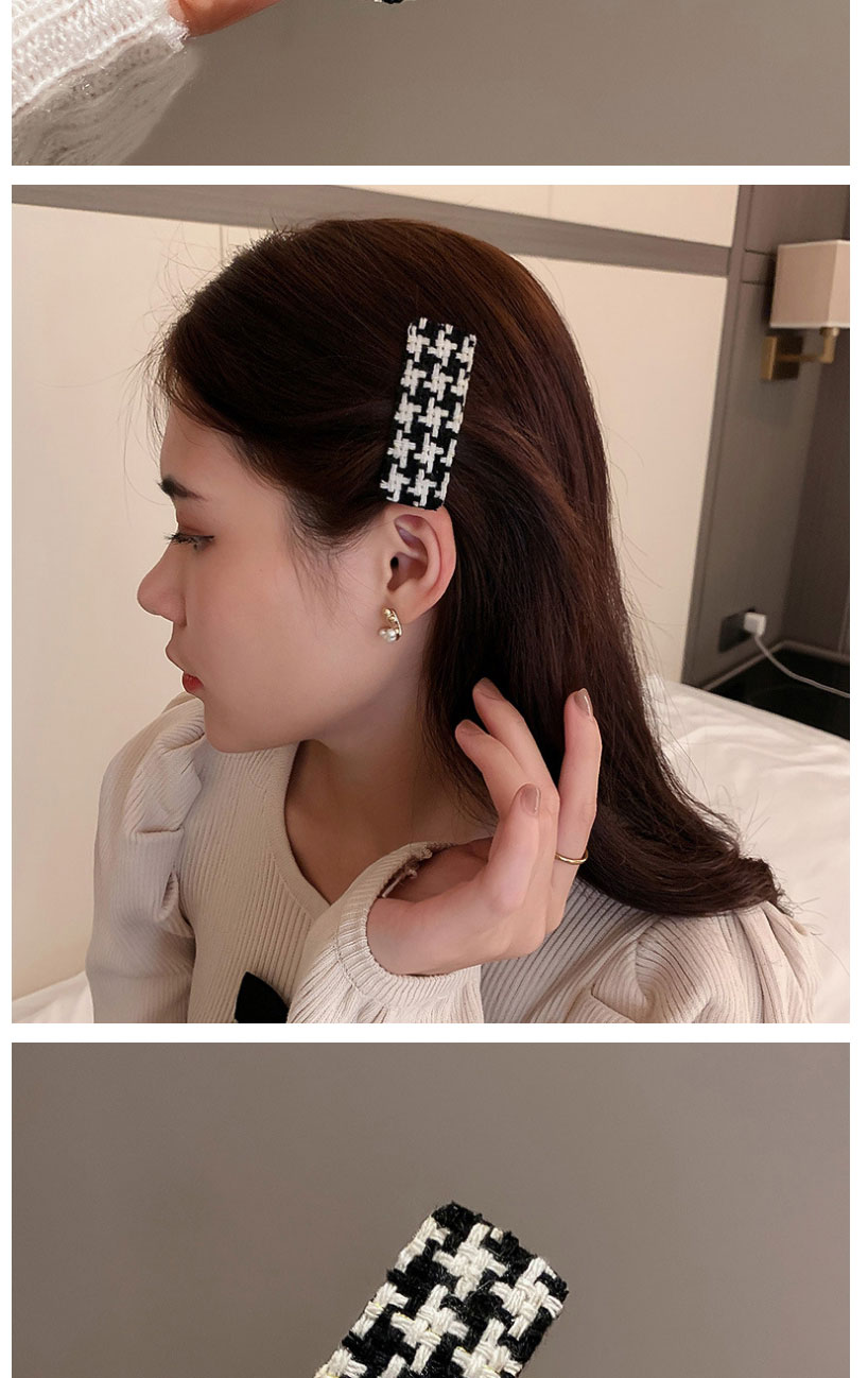 Fashion Black Geometric Houndstooth Hair Clip,Hairpins