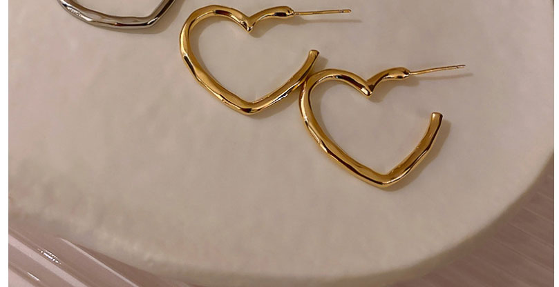 Fashion Silver Color Metal Heart Ring Earrings,Stud Earrings