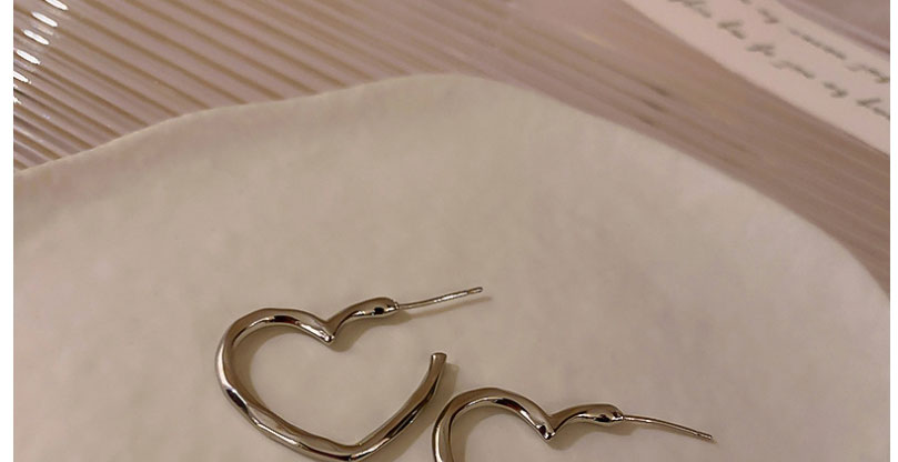 Fashion Silver Color Metal Heart Ring Earrings,Stud Earrings