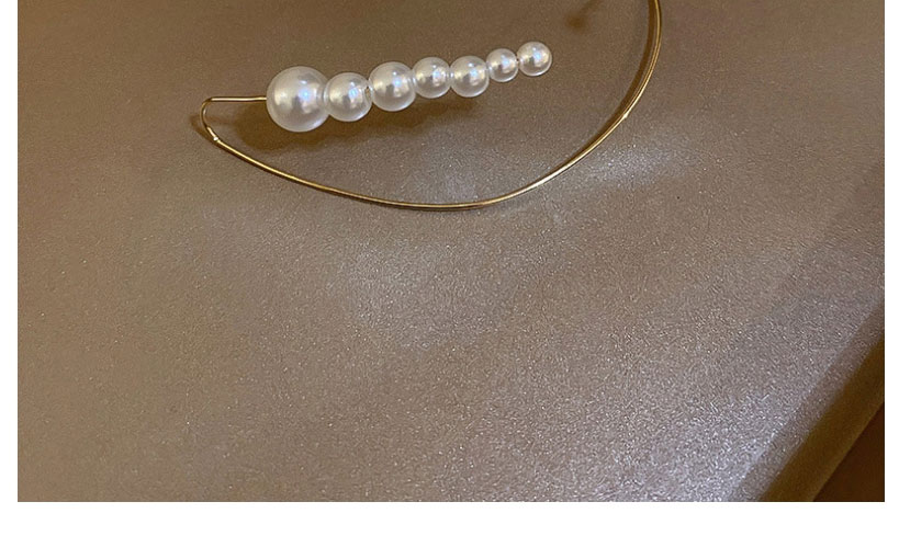 Fashion Gold Color Pearl Single Left Ear Earring Single,Hoop Earrings