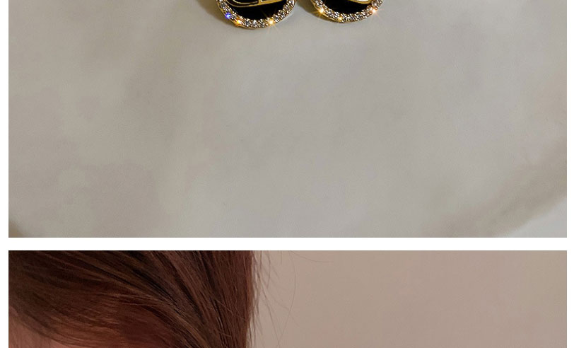 Fashion Gold Color Real Gold Electroplated Diamond Letter Earrings,Stud Earrings