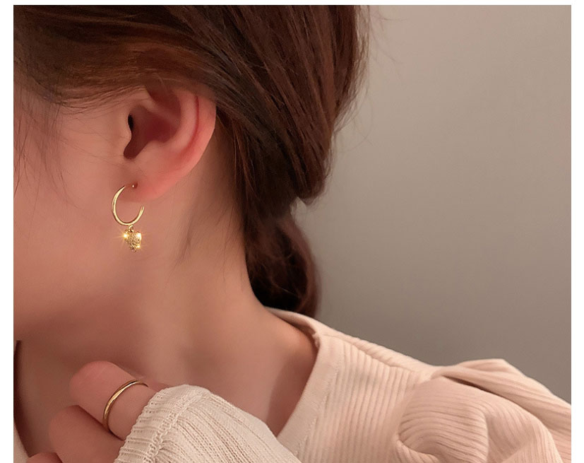 Fashion Gold Color Micro-inlaid Zirconium Love Pearl Asymmetrical Earrings,Drop Earrings