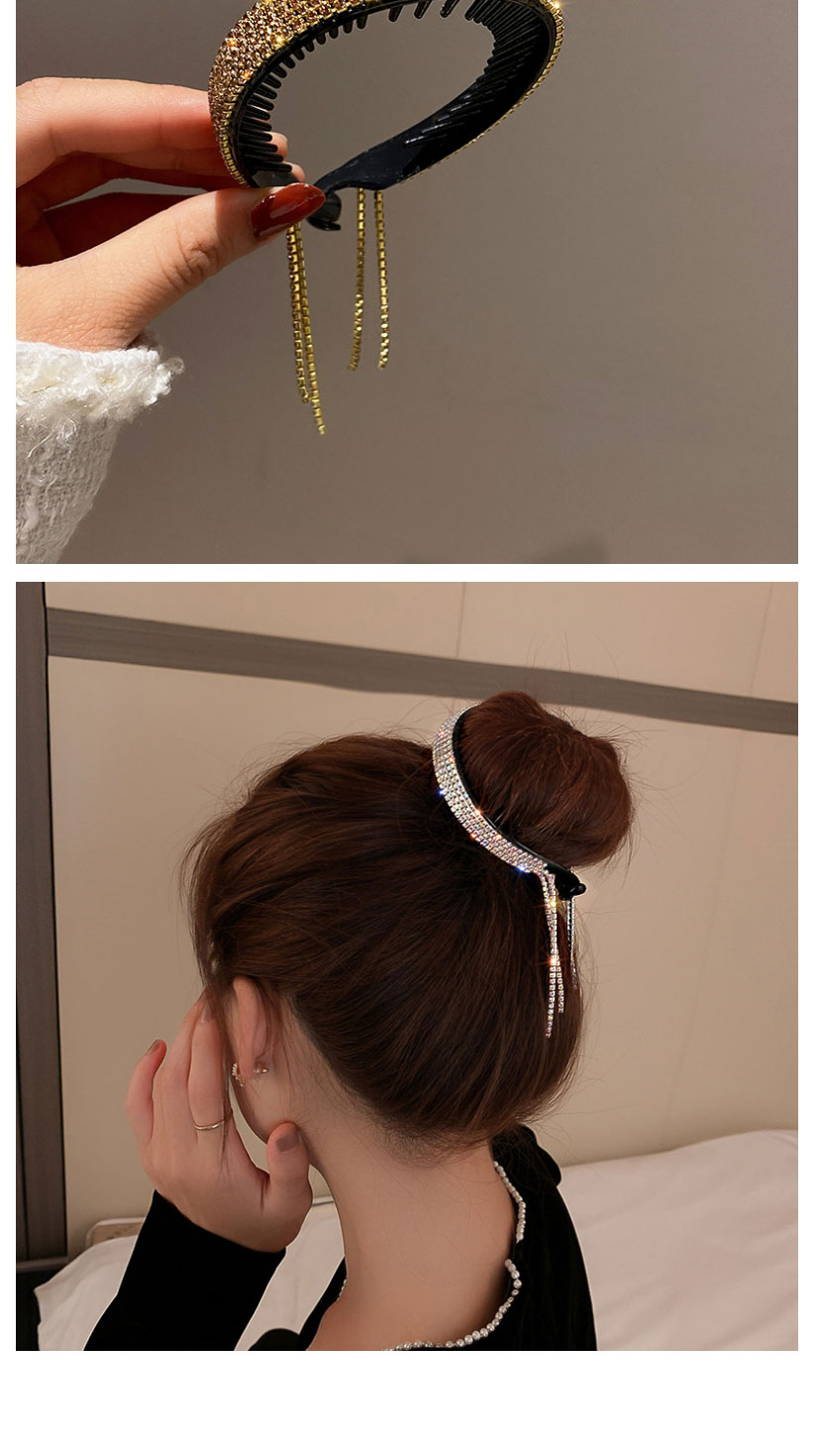 Fashion Gold Color Diamond Rhinestone C-shaped Tassel Gripper,Hair Claws