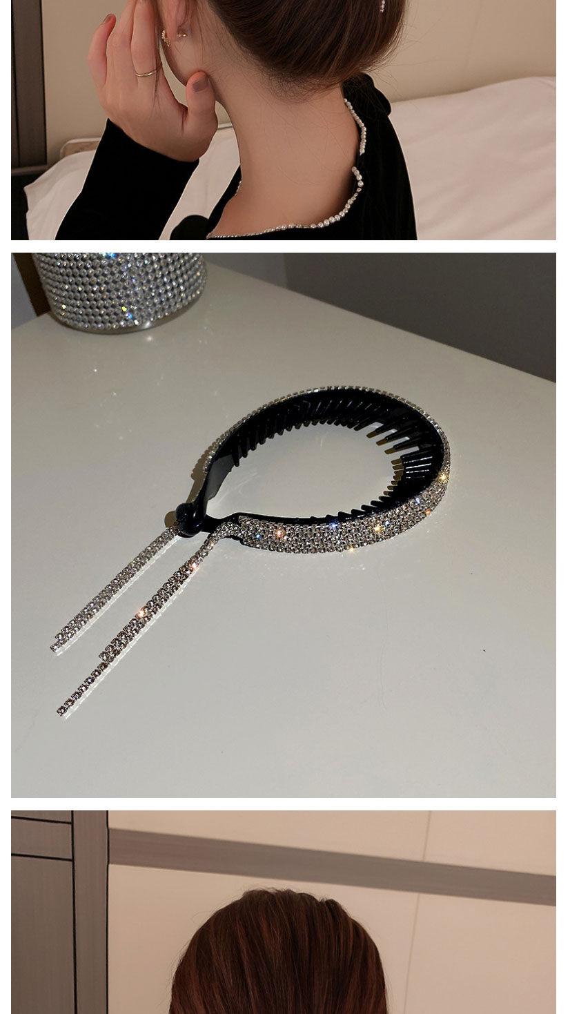 Fashion Fancy Diamond Rhinestone C-shaped Tassel Gripper,Hair Claws