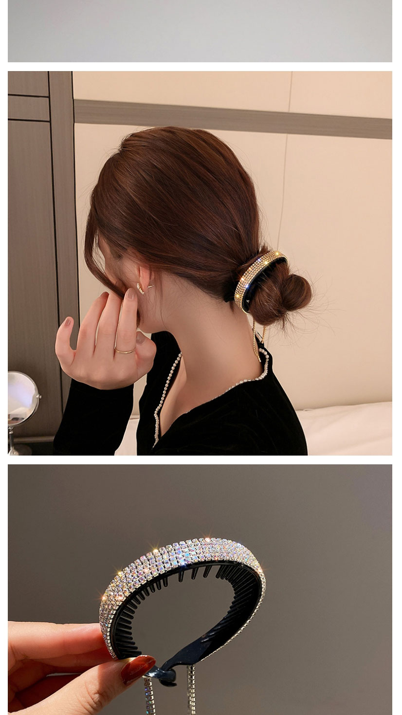 Fashion Gold Color Diamond Rhinestone C-shaped Tassel Gripper,Hair Claws