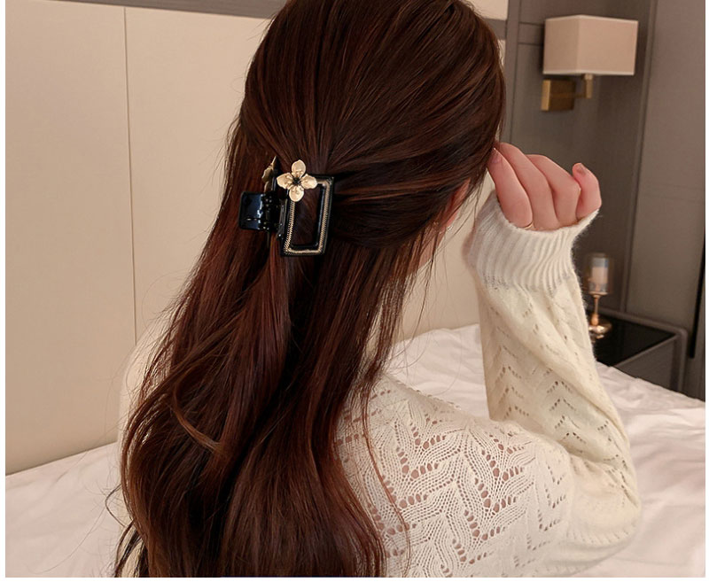 Fashion Gold Color Flower Square Large Catch,Hair Claws