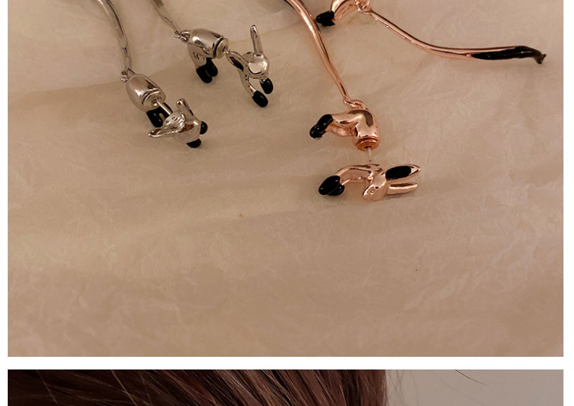 Fashion Silver Color Metal Fox Silver Pin Stud Earrings,Stud Earrings