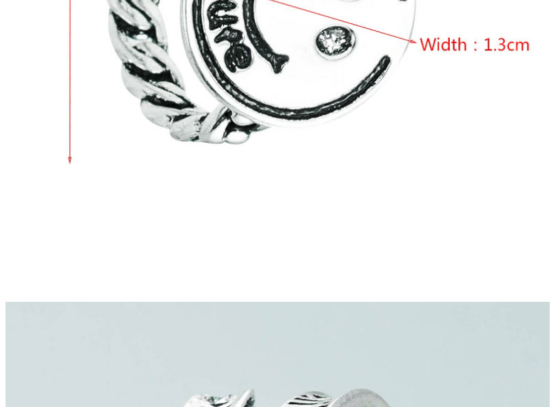 Fashion Copper Coin Alloy Copper Coin Feather Smiley Ring,Fashion Rings