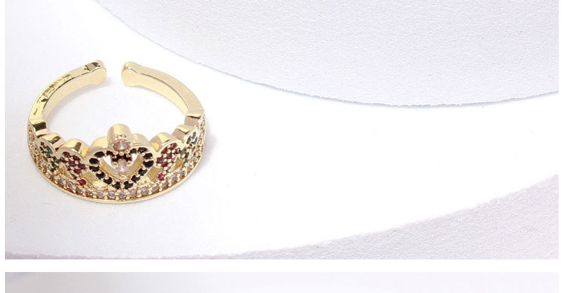 Fashion Love Gold-plated Copper Ring With Colorful Zirconium Letters,Rings