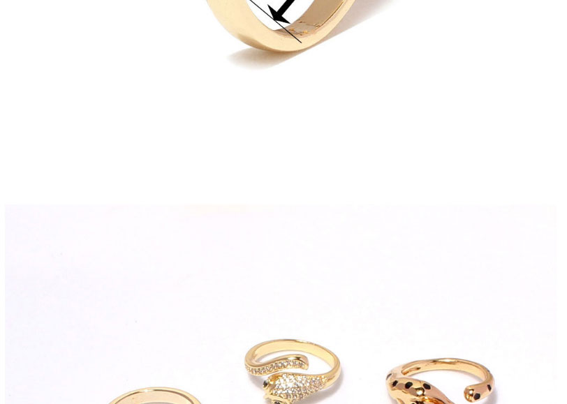 Fashion F14260-6 Gold-plated Copper And Zirconium Serpentine Open Ring,Rings