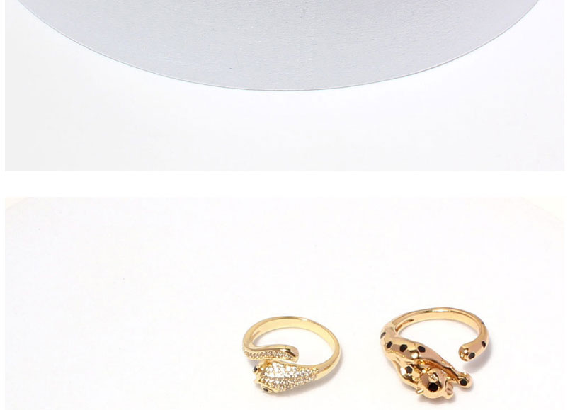 Fashion F14260-6 Gold-plated Copper And Zirconium Serpentine Open Ring,Rings