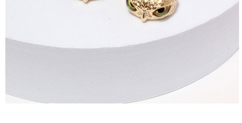 Fashion Green Gold-plated Copper Owl Texture Ring,Rings