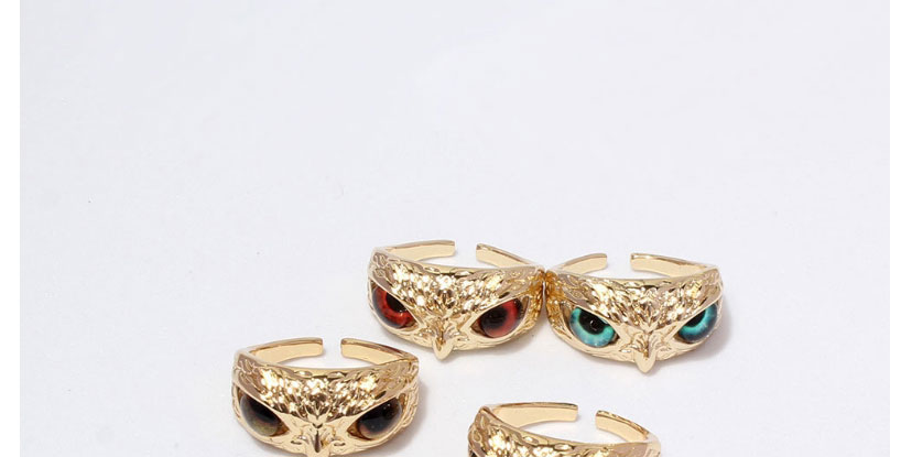 Fashion Brown Gold-plated Copper Owl Texture Ring,Rings