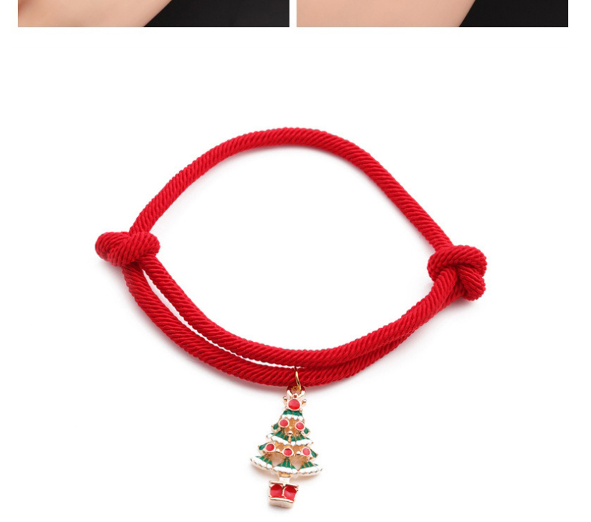 Fashion Christmas Hat-2 Alloy Christmas Tree Pendant Red String Bracelet,Fashion Bracelets