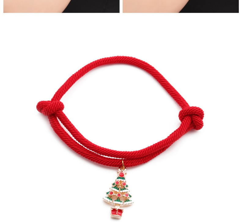 Fashion Star Alloy Christmas Snowman Tree Bell Pendant Red String Bracelet,Fashion Bracelets