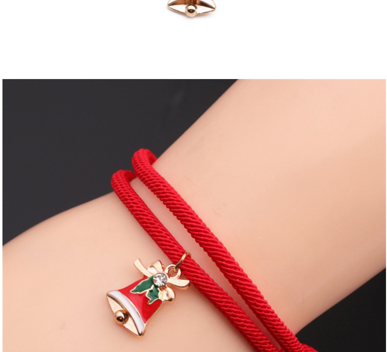 Fashion Elk Antlers Christmas Alloy Snowflake Elk Bell Red String Bracelet,Fashion Bracelets