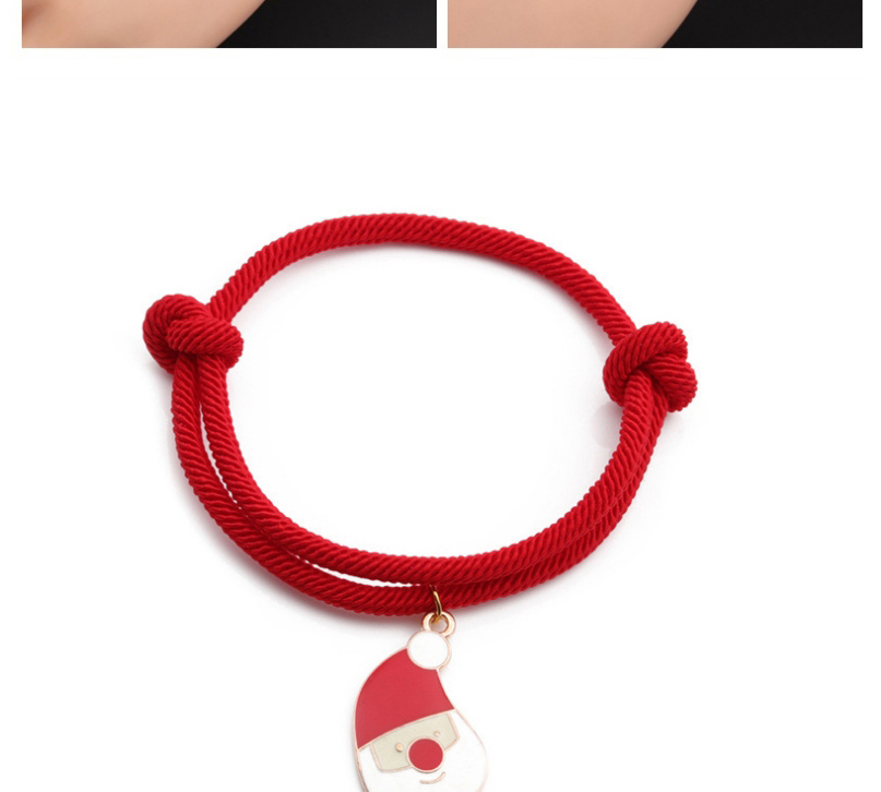 Fashion Christmas Socks-2 Christmas Alloy Santa Socks Red String Bracelet,Fashion Bracelets