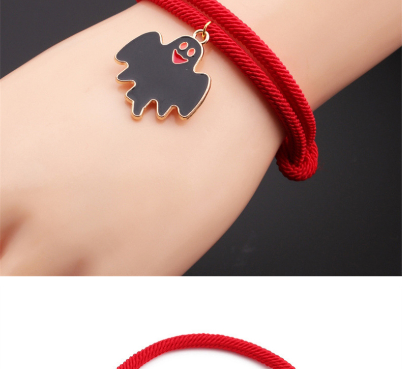 Fashion Bat Halloween Alloy Drop Oil Bat Pumpkin Ghost Red String Bracelet,Fashion Bracelets