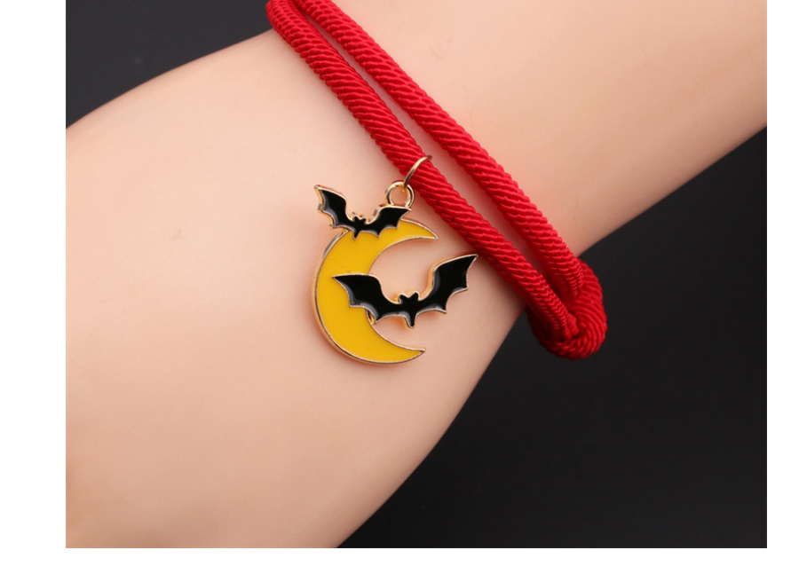 Fashion Cat A Red Eyes Halloween Alloy Bat Cat Pumpkin Moon Red String Bracelet,Fashion Bracelets