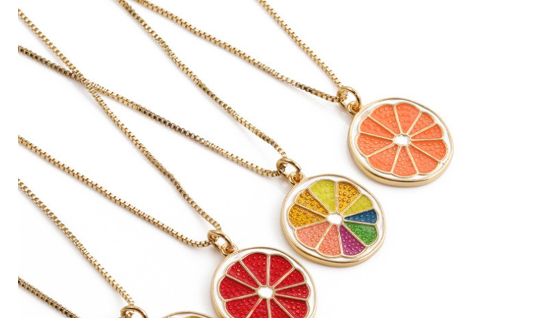 Fashion Color Copper Plated Real Gold Orange Necklace,Necklaces