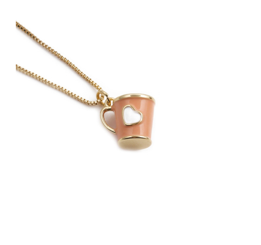 Fashion Red Copper Plated Real Gold Geometric Love Cup Necklace,Necklaces