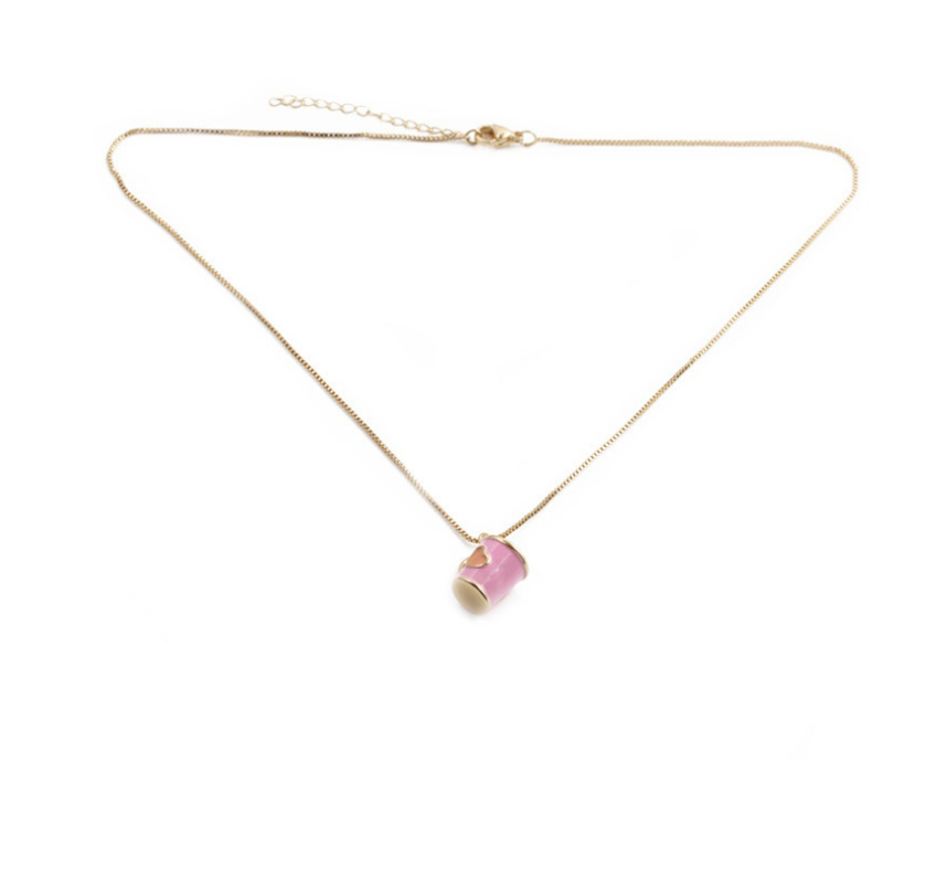 Fashion Purple Copper Plated Real Gold Geometric Love Cup Necklace,Necklaces