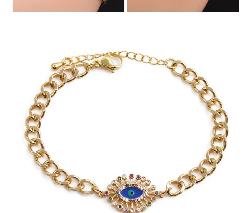 Fashion 1# Color Zirconium Eye Thick Chain Bracelet,Bracelets